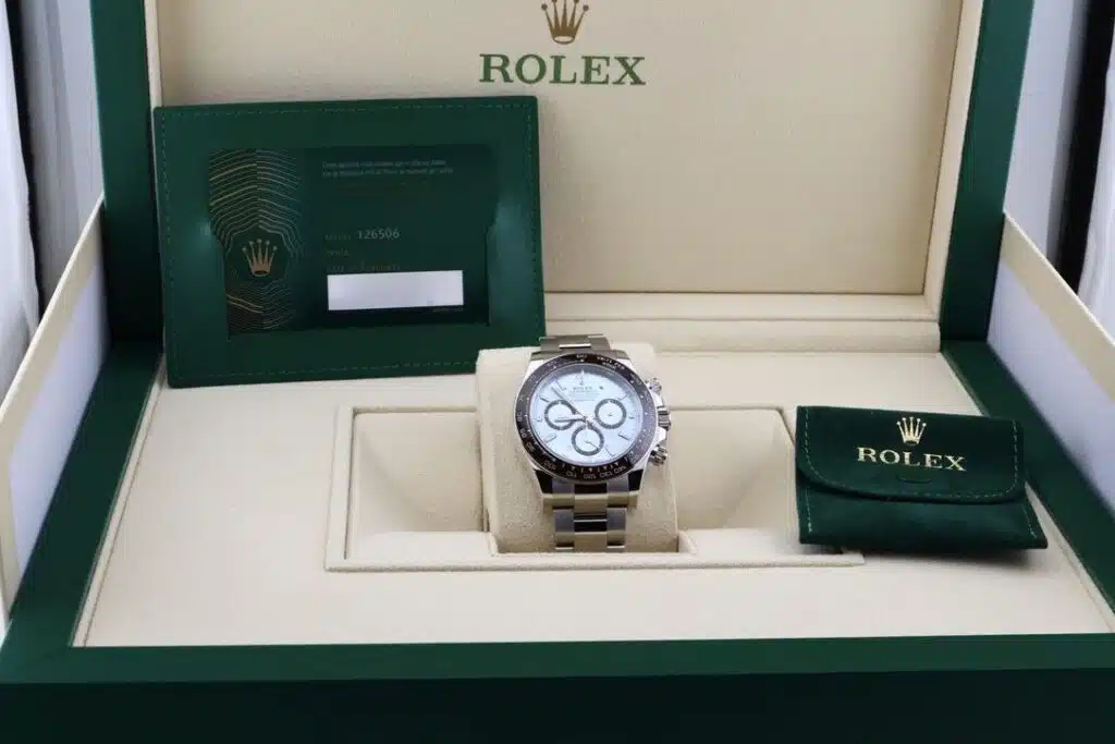 Rolex Daytona 126506 platinum model highlighting collector appeal.